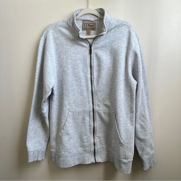 L.L. bean gray zip up fleece jacket Size Medium tall - Picture 1 of 4